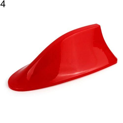 Antena tiburón para coche roja decorativa con diseño universal de fibra de carbono