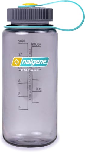 Image of Nalgene 16 oz Wide Mouth Water Bottle | Slim Cup Holder Size, BPA-Free, Durable & Leak Proof, Lightweight Travel Bottle, Aubergine (Pack of 6)