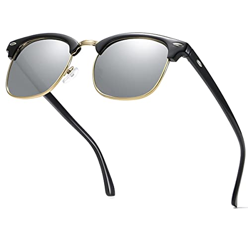 Image of Retro Semi Rimless Sunglasses Half Frame UV400 Glasses for Men And Women