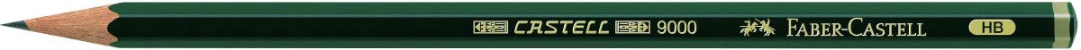 Faber-Castell2H Castell 9000 Graphite Single Pencil, Green