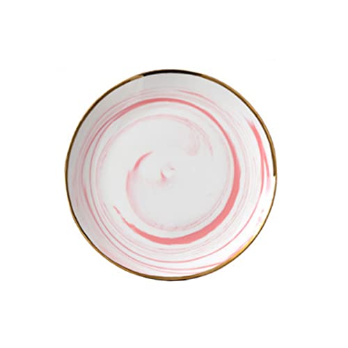 FUNOMOCYA 6 Snack Plate Dessert Tray Pink Dessert Plates Cake Plates Pink Plates Phnom Penh Plate Fruit Bowl Pottery Plates Dish Plate Kitchen Tableware