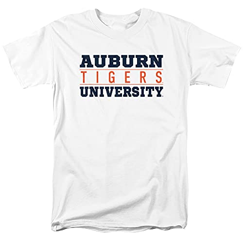 Auburn University Official Between The Lines Unisex Adult T Shirt, White, 4X-Large