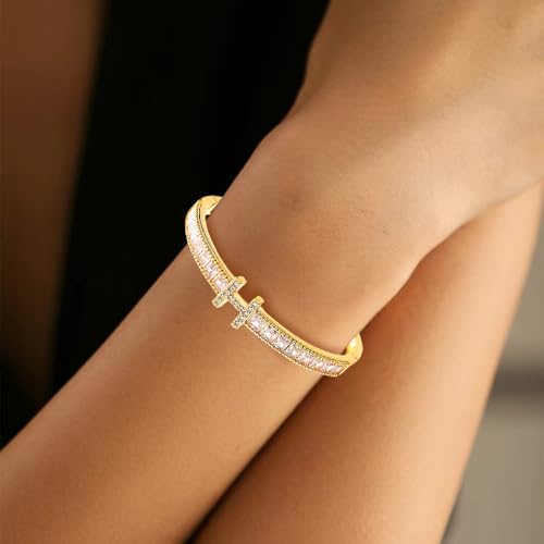 Dainty Bangle Bracelet for Women Personalized Cubic Zirconia Love Bracelets Tiny Waist Oval Bangles Bracelets Gifts for Love2