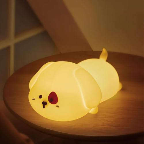Image of GITGRNTH Rechargeable Silicone Puppy Night Light for Kids | Color-Changing LED Changing Pet Lamp |Adorable Room Decor & Gift for Toddlers, Teens, & Valentine's Day Present (Puppy Lamp, Regular