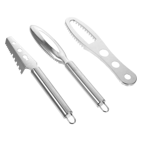 Cabilock 3 Pcs Stainless Steel Scale Efficient Fish Scraping Tools for Quick and Safe Scale Removal Easy to Clean Kitchen Gadget Compact and Practical Design