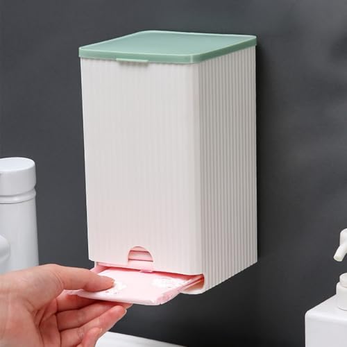 Image of HASTHIP Sanitary Pads Dispenser for 25-30 Pads Napkin Wall Storage Case Dustproof Waterproof Sanitary Pads Wall Holder Bathroom Sanitary Pads Bathroom Organizer, 11.5cmx11.5cmx19.5cm