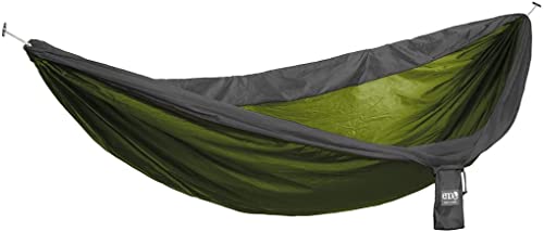 ENO SuperSub Ultralight Hammock - 1 Person Portable Hammock - for Camping, Hiking, Backpacking, Travel, Festival, or The Beach - Lichen/Charcoal