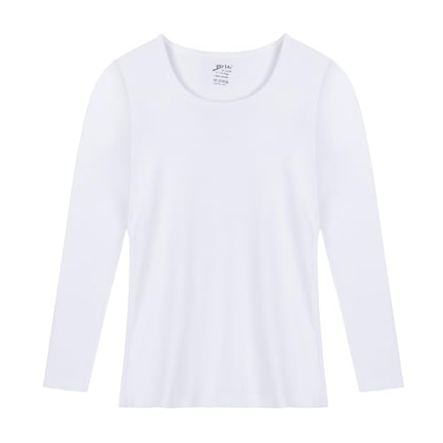 Image of Brix Girls' Long Sleeve Tees - 100% Cotton Tagless 4 -Pack Crew Neck Super Soft Cotton T Shirts.