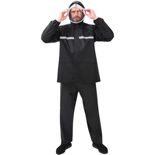 SooGree Roupa de chuva à prova d'água para homens, mulheres, leve, respirável, conjunto de jaqueta