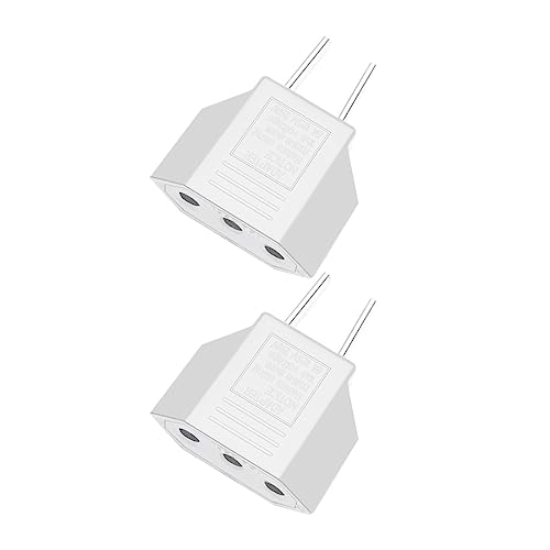 JORINDO (White-2pcs) USA Plug to EU Socket，EU Europe to US USA Travel Power Plug Adapter Converter，Circular Hole to 2 pin Conversion Plug，USA 3 pins to European 2 Holes Adapter，6A 250V - Thumbnail 5