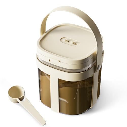 Image of LEIKOLL Airtight Formula Dispenser on the go,BPA-Free Formula Container to Go with spoon, scraper, and Carrying handles,Candy Fruit Snack Storage Containe