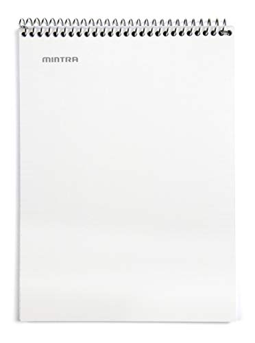 Mintra Office Top Bound Durable Spiral Notebooks (Teal, Purple, White, College Ruled 3Pk) #TOP3