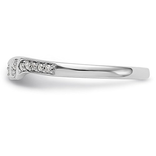 Solid 14k White Gold Diamond Wedding Band (1/10ct.)3