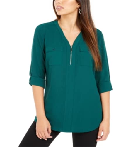 Ny Collection Women's Utility Top Green Size Petite Medium #TOP28