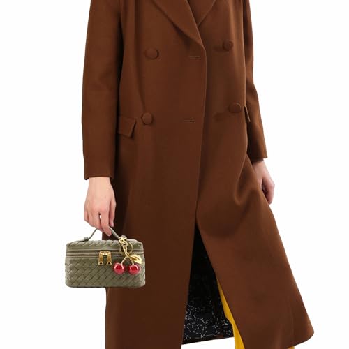 Image of Small Woven Box Crossbody Bags for Women Mini Top Handle Clutch Purse