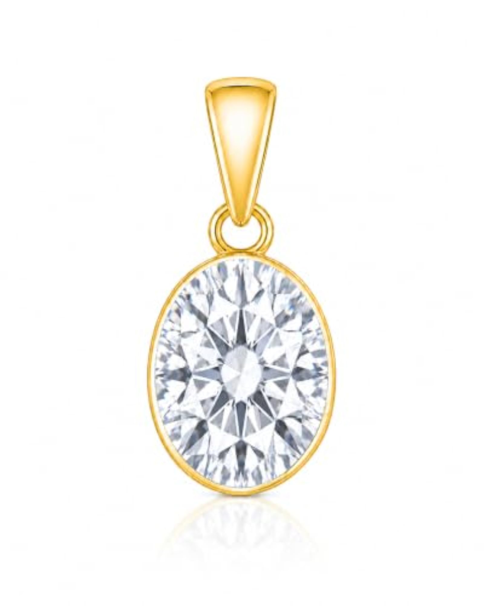 Natural Round American Diamond Gemstone Panchdhatu Pendant for Sparkle & Elegance