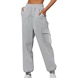 Joggers for Women Cargo Sweatpants with Pockets Comfy Wide Leg Pants High Waisted Running Joggers Baggy Streetwear Sweatpants Y2K Pantalones De Vestir para Mujer