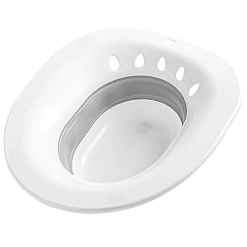 Image of Sitz Bath for Toilet Hemorrhoids - KETHISTONE, for Postpartum Pregnant-Women or Hemorrhoids, Foldable Hangable Storage Large-Capacity Private Care Washing Anti-Overflow Toilet Seat