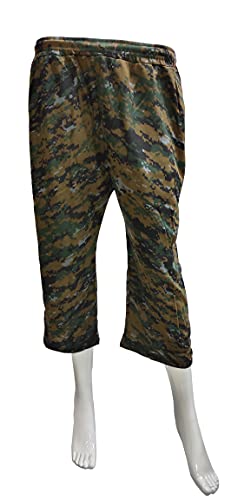 Image of Women's Cotton Camouflage(Military) Printed Lower 3 /4Th Capri Pant with Both Side Pockets Free Size (to Fit Waist Size 26 inch Inches to Expandable to 34 inch Inches) Green2