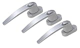 Fenstergriffe mit Druckknopf BASI im 3er Set aus Aluminium