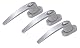 Fenstergriffe mit Druckknopf BASI im 3er Set aus Aluminium