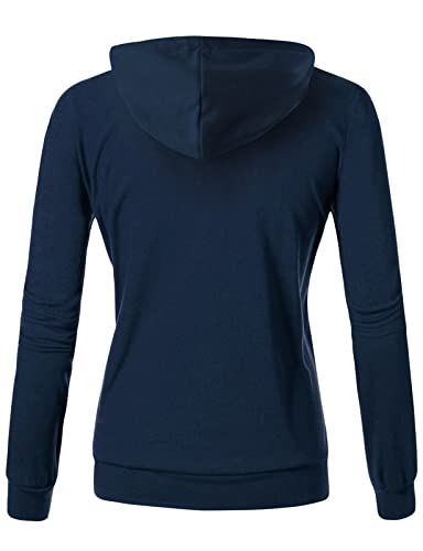 Image of GIVON Womens Casual Zip Up Hoodie Cotton Blend Soft Fabric Basic Layering Hooded Jacket with Kangaroo Pocket