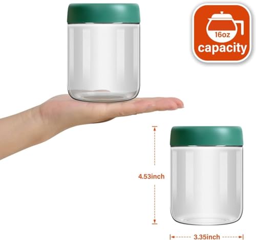 4-Pack Overnight Oats Containers with Lids 16oz Glass Mason Jars Meal Prep Salad Food Cereal Snacks Pudding Yogurt Storage - Image 3