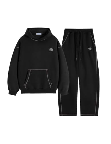 Image of Aelfric Eden Sweatsuits Women 2 Piece Outfit Fall Fleece Tracksuit Matching Oversized Hoodies Baggy Sweatpants Set