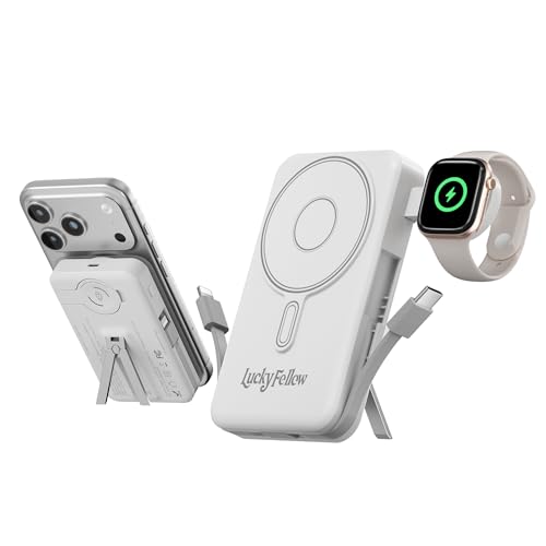LUCKYFELLOW Magnetic Portable Charger Built-in...