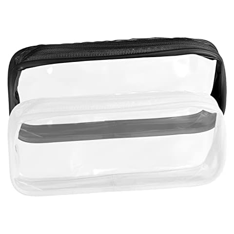 JOYSKY 2 Pcs Clear Pencil Case Transparent Pencil Case 20 x 4 x 8 cm Waterproof PVC Pencil Cases Exam Pencil Bags with Zipper for Girls Boys Stationery Cosmetics Storage School College Office Cover