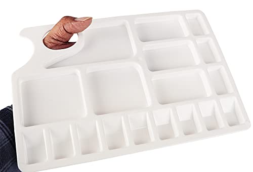 Image of Worison 18 Wells Plastic Painting Palette with Thumb Hole for Better Grip