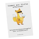 Mr. & Mrs. Panda Postkarte Datenschutzbeauftragter aus Leidenschaft - Geschenk, Kollegin, Beruf, Ansichtskarte, Datenschützer, Geschenkkarte, Danke, Einladung, Anonymität, Schenken, Grußkarte