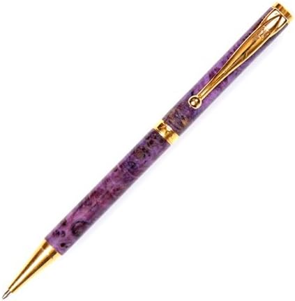 Lanier Pens Slimline Twist Pen - Titanium Nitride - Purple Box Elder