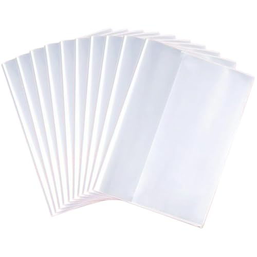 JYNXOR 10 Pezzi Copertine Libri Scolastici Trasparenti, Autoadesive da Copertina Libri Regolabile per Notebook,Scuola,Casa,Ufficio Copertina Libri Regolabile Trasparenti (19 * 26cm)