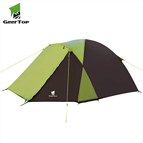 GEERTOP Duckbill 3-4 Person Tent Easy Set Up Waterproof Lightweight Tents Large with Sun Shelter Dome Tent for Family Beach Camping Hiking Outdoor