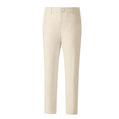 Image of Boys' Linen Pants Lightweight Flat Front Dress Pants Kids School Uniform