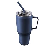 MUCHENGHY 40 oz Tumbler with Handle and Straw Lid, Leak Proof Double Vacuum Stainless Steel Tumblers