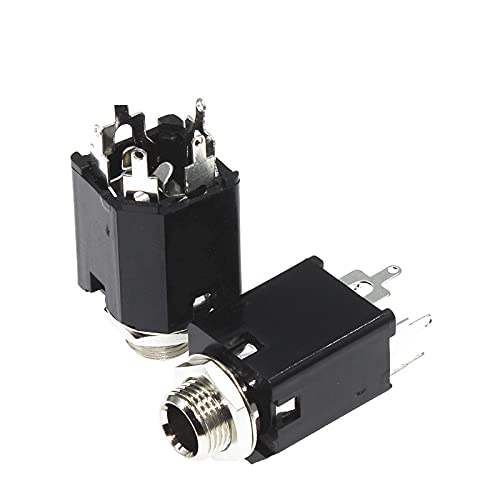 100pcs 6.35mm Audio Plug Sockets PJ-612 3-Pin Connector with Screw Nut