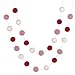 Valentine's Day Felt Ball Garland- Red, Blush Pink, White- 1" (2.5 cm) Wool Felt Balls
