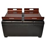 Convenience Concepts Designs4Comfort Storage Ottoman with Trays, Espresso Faux Leather