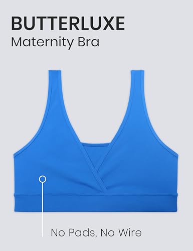 Image of CRZ YOGA Maternity V Neck Nursing Bras | Butterluxe, Doubled Lined, Light Support, Non Padded, Yoga, Extremely Soft, U Back, Wide Straps, Pregnancy and Postpartum