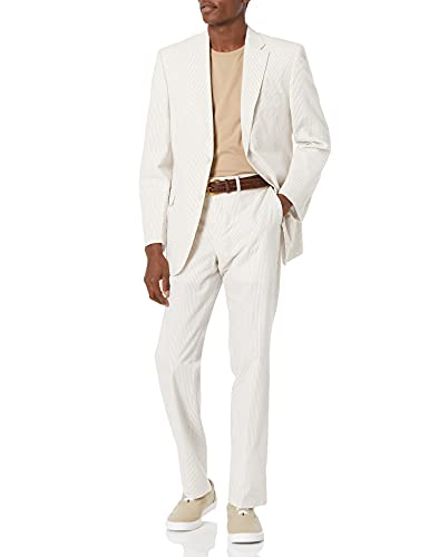 Men's Irons Aim Active Inspired Movement Combed Cotton Seersucker Suit with Flex Lining