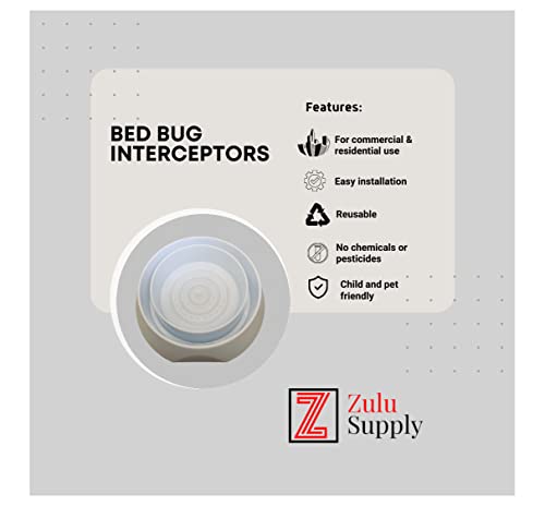Bed Bug Interceptor Traps – 8-Pack White Passive Monitor & Detection Trap – Universal Fit for Bed & Furniture Legs – Reusable Non-Climbable Wall Pest Control Protection (White 8-Pack)