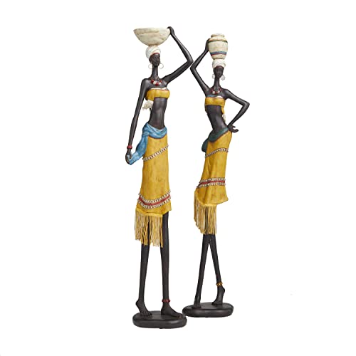 Set de 2 estatuas decorativas de mujeres en polystone miniatura 7
