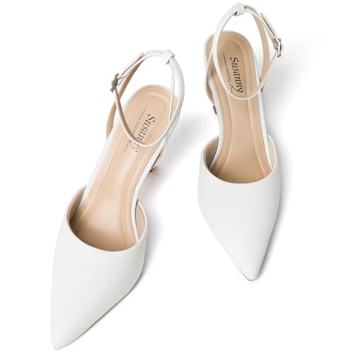 Image of Susanny Heels for Women Stiletto Closed Pointed Toe Backless Dress Shoes High Heels Sexy Kitten Pumps Wedding Guest Party Dance Prom Dressy Comfort Shoes