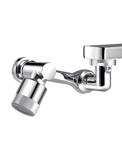 Universal 1080 ° Robinet Embout Filtre de Pulvérisation, Robinet Rotatif tête de Pulvérisation avec 2 Modes de Sortie d'eau, Filetage Extérieur Cuisine / Salle de Bains Robinet Embout Cover