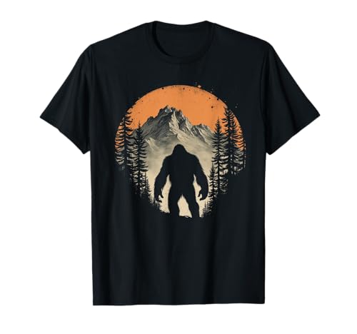 Retro Bigfoot Sasquatch Naturaleza Camping Al Aire Libre Montañas Camiseta