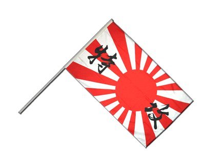 Drapeau Japon WWI Kamikaze avec hampe Digni de 60 x 90 cm pour collectionneur