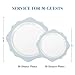 realluck 100 PCS White and Blue Disposable Plates for 50 Guests, Scalloped Plastic Plates Include 50 Dinner Plates and 50 Dessert Plates for Party, Wedding and Graduation