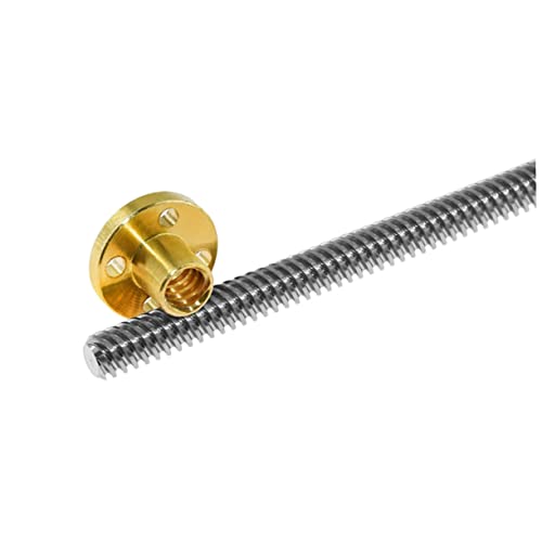 CHILDWEET 3d Printer Lead Screw with Nut T8 Threaded Rod Stainless Steel High Hardness Low Maintenance Compatible with 3